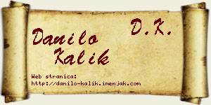 Danilo Kalik vizit kartica